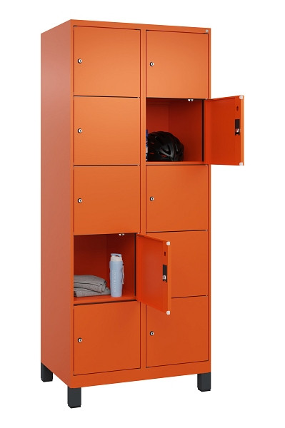 C+P Schließfachschrank Evolo PLUS, mit Füßen, 10 Fächer, 1950x800x500mm, 2004/2, 049010-225 S10023
