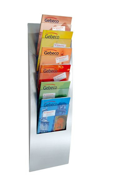 Kerkmann Wand-Prospekthalter Varia, B 310 x T 100 x H 1020 mm, alusilber, 43650714