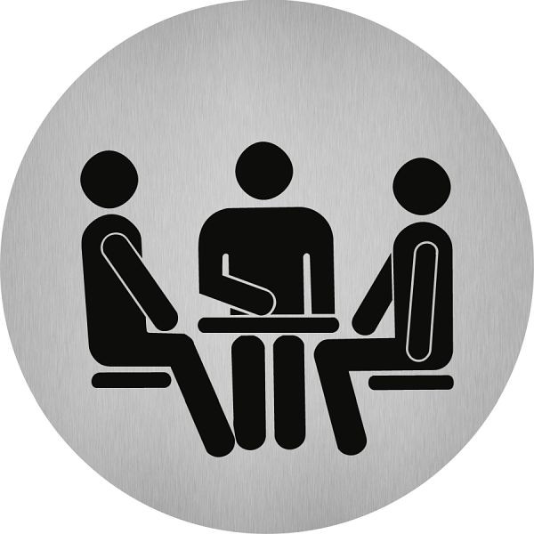 Moedel Piktogramm Konferenzraum, Edelstahl, selbstklebend, Ø 50 mm, 52510
