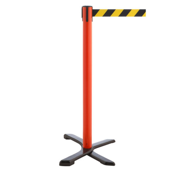 Stein HGS Personenleitsystem -P-Line Compact-, rot, schwarz/gelb diagonal (schraffiert), mit Gurtendstück (Standard), 34867-1402