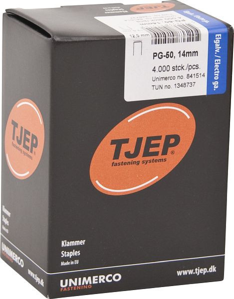 TJEP PG-50 14mm Klammer, verzinkt Box 4.000 Stück, Klammern, 841514