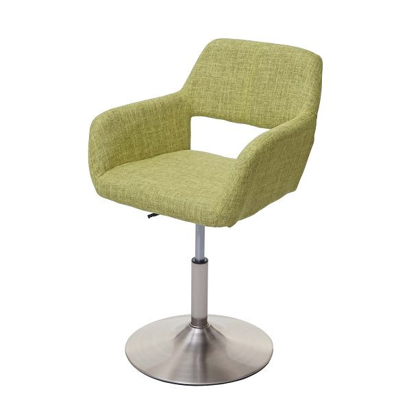 Mendler Esszimmerstuhl HWC-A50 III, Stuhl Küchenstuhl, Retro 50er Jahre, Stoff/Textil, hellgrün, Fuß gebürstet, 63963