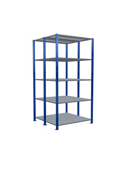 Schulte Grundregal, Steck-Doppelregal MULTIplus250, 2000 x 1000 x (2x500) mm, 2x5 Fachböden, Kreuzstrebe, RAL 5010 enzianblau/verzinkt, 32150-G-B
