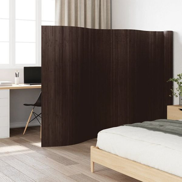 vidaXL Paravent Dunkelbraun 165x800 cm Bambus, natürlich, 377016