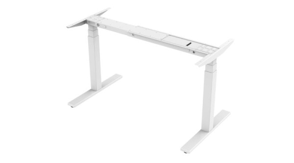 Bisley Gestell für elektrisch höhenverstellbaren Schreibtisch, breitenverstellbar B 1040-1740 mm Plattenträger, Weiß, EWT08G396