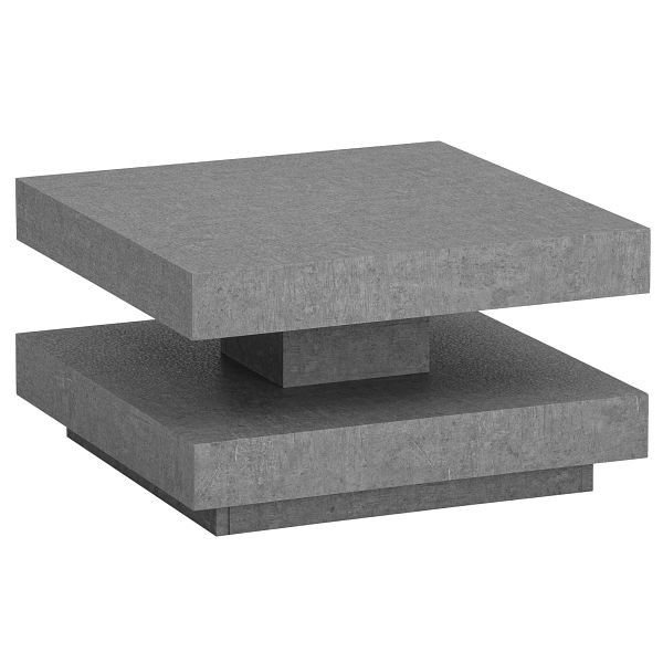 Wohnling Couchtisch 60x60x34cm Grau Sofatisch in Beton-Optik, Design Wohnzimmertisch mit Stauraum Quadratisch, WL6.922