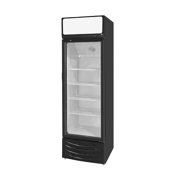 Vaiotec EASYLINE Getränkekühlschrank 300 schwarz / 1 Glastür mit Leuchaufsatz, 11976