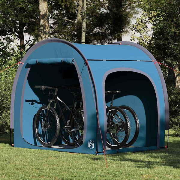 vidaXL Fahrradgarage mit Dach mit Speicher Blau 218 x 156 x 180 cm, 42001006