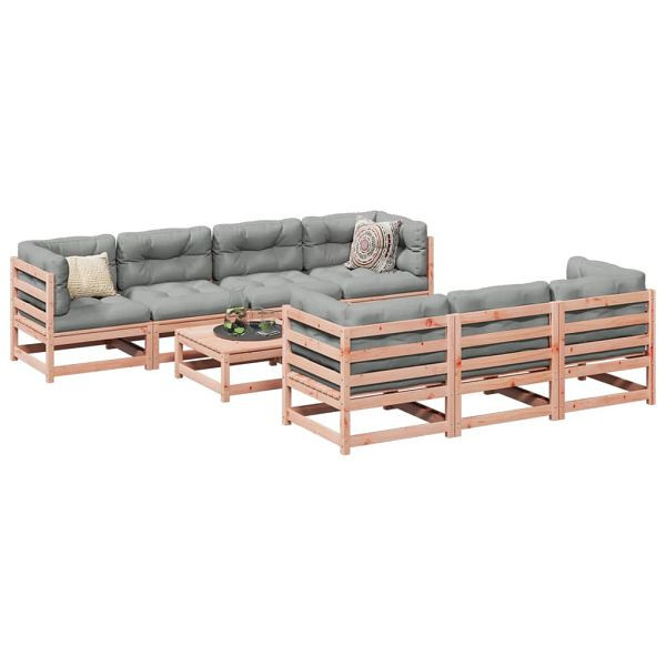 vidaXL 8-teilig Garten-Sofagarnitur mit Kissen Massivholz Douglasie, 3299326