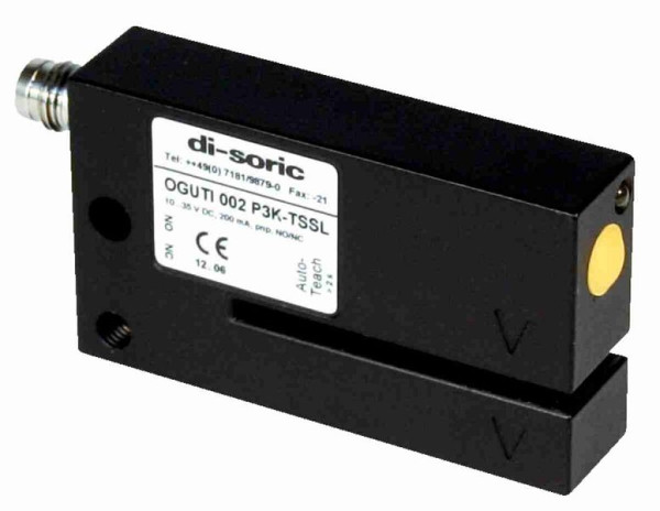 di-soric OGUTI 002 P3K-TSSL Optischer Etikettensensor, pnp, 200 mA, NO/NC, umschaltbar, 202659