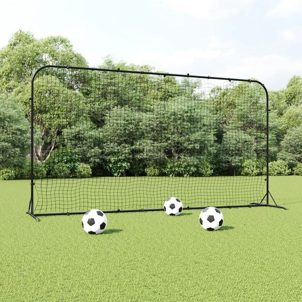 vidaXL Fußball-Rebounder Schwarz 366x90x183 cm HDPE, 93762