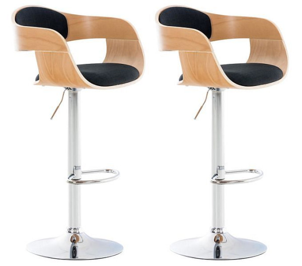 CLP Barhocker Kingston C Stoff, natura/schwarz, VE: 2 Stück, 315033