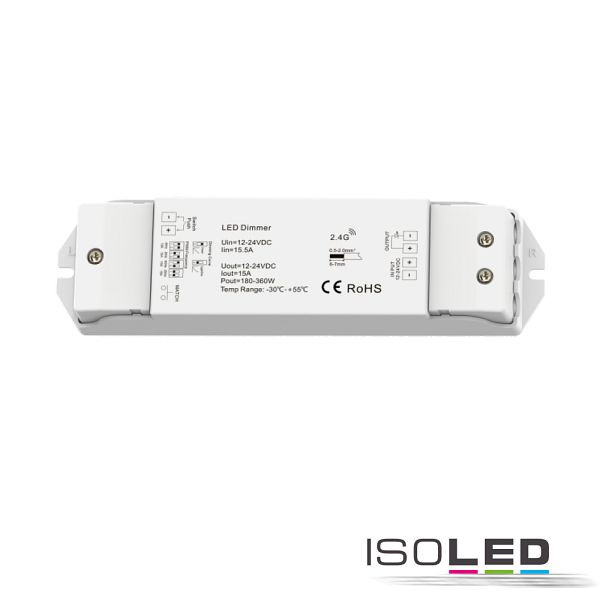 ISOLED Sys-Pro Push/Funk Mesh Multi-PWM-Dimmer, 1 Kanal, 12-24V DC 15A, 36-48V DC 10A, 114433