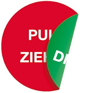Moedel Piktogramm Pull Ziehen/Push Drücken, Folie, doppelseitig, Ø 100 mm, 52255