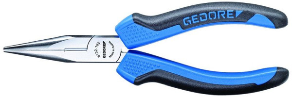 GEDORE Flachrundzange, mit Schneide, gezahnt, gerade Form, 2K-Griff, 140 mm, 6718860