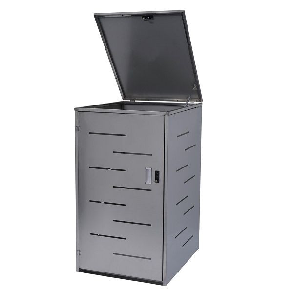 Mendler XL 1er-/2er-Mülltonnenverkleidung HWC-E83, Mülltonnenbox, erweiterbar 108x66x94cm, Edelstahl 35kg, 73390+73391