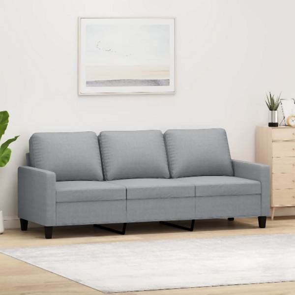 vidaXL 3-Sitzer-Sofa Hellgrau 180 cm Stoff, Füllung: Schaumstoff, 359171