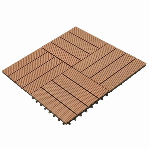 vidaXL Terrassenfliese 22-teilig Braun 30 x 30 cm WPC, 3444827