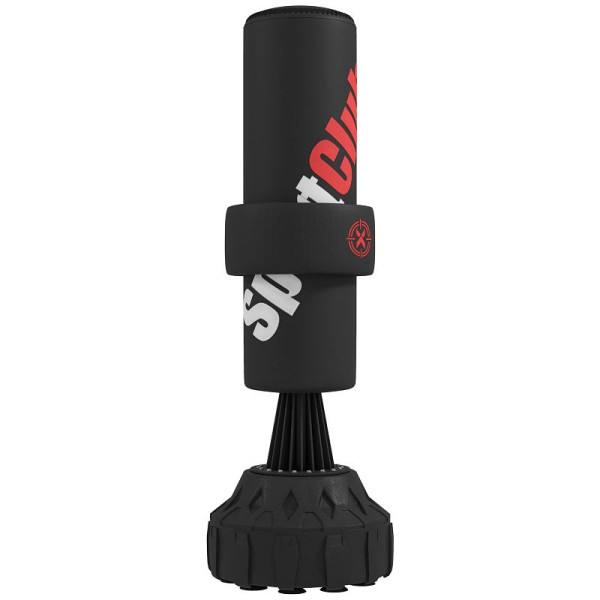 SPORTNOW Freistehender Boxsack, verstellbares Schlagpolster, befüllbare Basis bis 50 kg, 57 x 57 x 175 cm, Schwarz, A91-302V00BK