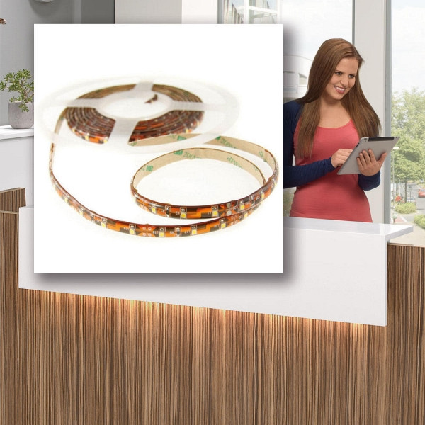 Deskin LED Beleuchtung weiß, inkl. Trafo und 5 m Strom - Zuleitung, Länge 2 x 1,6 m, 259719