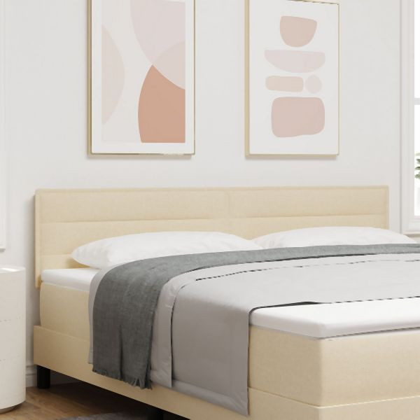 vidaXL Kopfteil Linien Design Creme 180 cm Stoff, 42007032