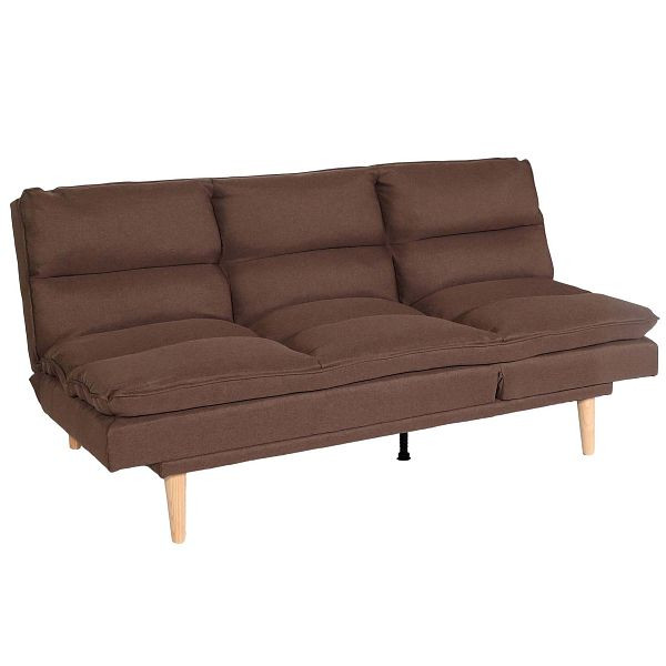 Mendler Schlafsofa HWC-M79, Gästebett Schlafcouch Couch Sofa, Schlaffunktion Liegefläche 180x110cm, Stoff/Textil braun, 102369