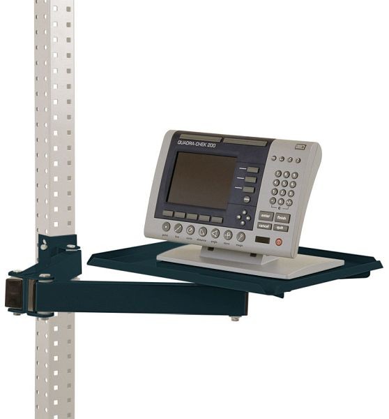 Manuflex Ablageboard, drehbar für UNIVERSAL und PROFI, BxT 370 x 370 mm, mit Doppelgelenk-Schwenkausleger, Anthrazit, ZB3568.7016