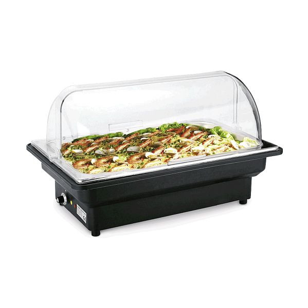 WAS Elektro Chafing Dish GN 1/1 mit Polycarbonat Roll, Top Deckel, 56 x 36 x 32 cm, Kunststoff, 1460590