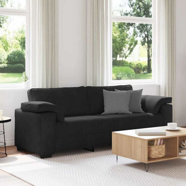 vidaXL 3-Sitzer-Sofa Schwarz 178 cm Abmessung Samt, 4105282