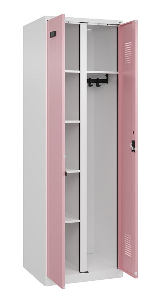 C+P Wäsche-/Garderobenspind Evolo PLUS, 2 Abteile, 1850x600x500mm, 9016/3015, Zylinderschloss, 049600-20 S10045