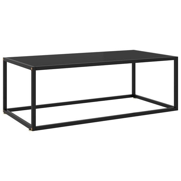 vidaXL Couchtisch Schwarz mit Schwarzem Glas 100x50x35 cm, 322880
