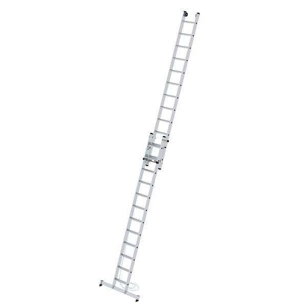 Munk Günzburger Steigtechnik Stufen-Seilzugleiter 2-teilig mit nivello® Traverse 2x12 Stufen, 040684
