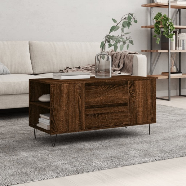 vidaXL Couchtisch Braun Eichen-Optik 102x44,5x50 cm Holzwerkstoff, 831003