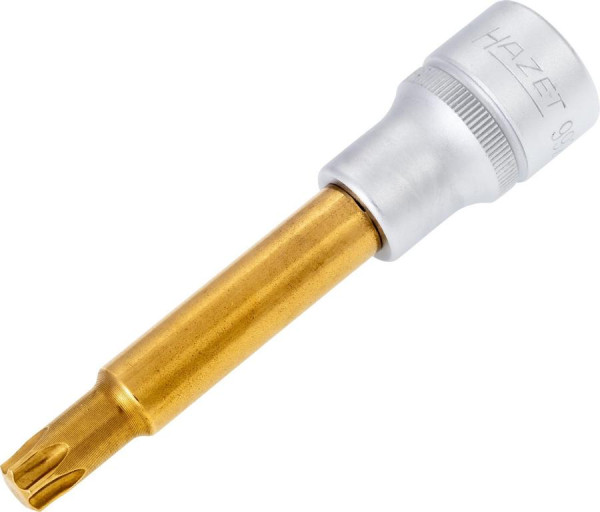 Hazet Schraubendreher-Steckschlüsseleinsatz TORX®, Vierkant hohl 12,5 mm, Innen TORX® Profil, T50, Lange Ausführung Mit Rändelung, 992LG-T50