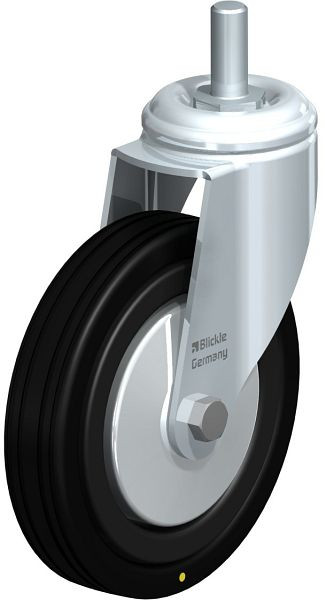 Blickle LKRA-VPA 125K-EL-FA-GS12 Apparate-Lenkrolle mit Gewindestift, Vollgummi, Schwarz, 586354