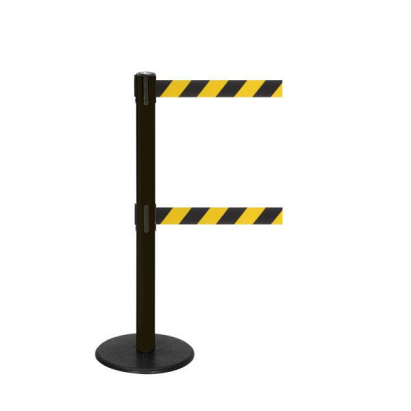 Stein HGS Personenleitsystem -P-Line Duo-, schwarz, schwarz/gelb diagonal (schraffiert), mit Sicherheitsverschluss (selbstlösend), Gurtlänge: 2 x 4 m, 36405-0603