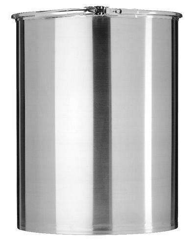 DENIOS Edelstahl-Deckelfass, 60 Liter, Materialstärke: 1 mm, 269231