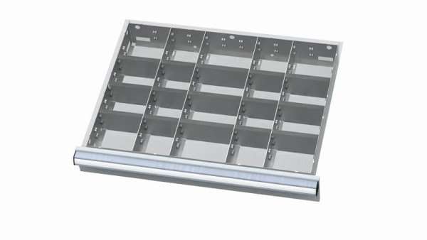Simplaflex Metalleinteilung für Schubladen, Blendenhöhe: 100/125 mm, Innenmaß 600 x 450 mm, CL7E100MT03