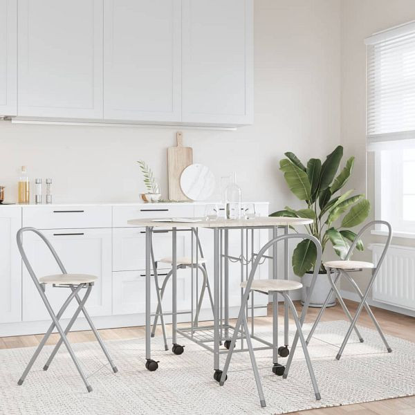 vidaXL Ausklappbarer Esstisch fünfteilig MDF, 243901, 8718475527800