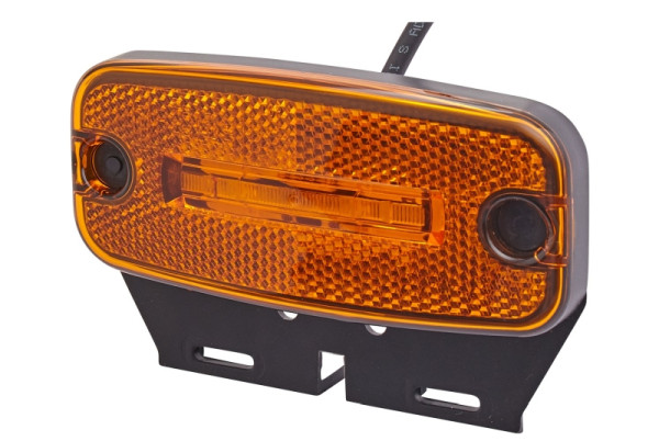 HELLA Seitenmarkierungsleuchte, LED, 24V, Anbau, gelb, LED-Lichtfarbe: gelb, 500mm, 2-polig, seitlicher Anbau, mit Halter, 2PS 345 600-071