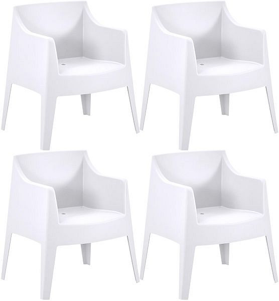 CLP 4er Set Stühle Bartal, weiß, 327743, 4255716382544
