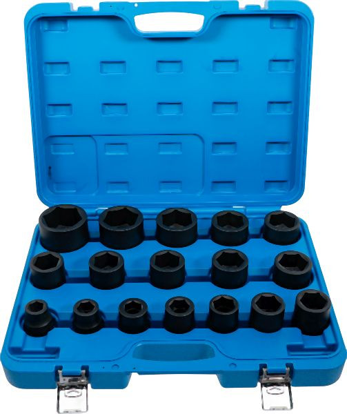 BGS Kraft-Steckschlüssel-Einsatz-Satz, Antrieb Innenvierkant 20 mm (3/4"), SW 19 - 55 mm, 17-teilig, 5242