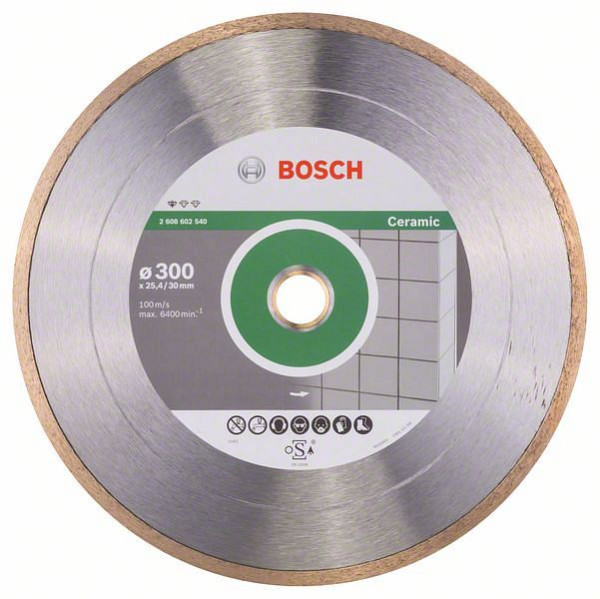 Bosch Diamanttrennscheibe Standard for Ceramic, 300 x 30 + 25,40 x 2 x 7 mm, 2608602540