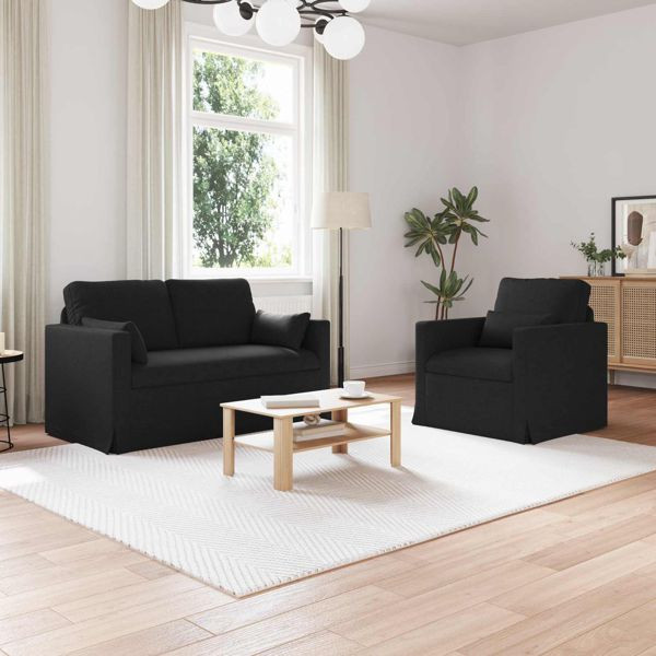 vidaXL Sofa 120cm 2 pcs Schwarz Metall, 3407495, 8721364373822