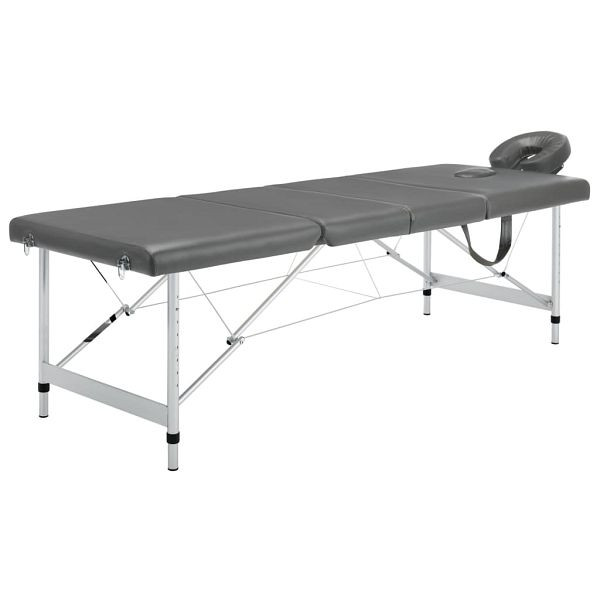 vidaXL Massagetisch mit 4 Zonen Aluminiumrahmen Anthrazit 186×68 cm, 110176