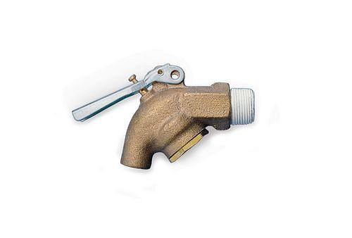 DENIOS Messingzapfhahn 3/4", für aggressive Flüssigkeiten, selbstschließend, 117195