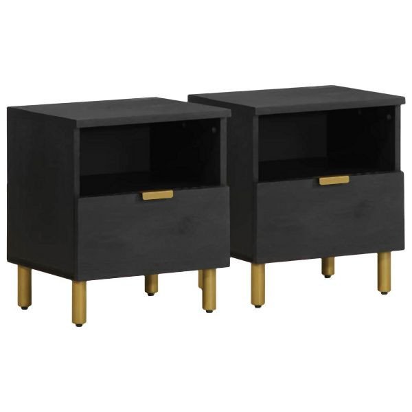 vidaXL Nachttisch Schwarz 40x33x46 cm Holzwerkstoff, 4017655