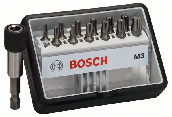 Bosch Schrauberbit-Set Robust Line M Extra-Hart, 12 + 1-teilig, 25 mm, Torx, VE: 5 Stück, 2607002565
