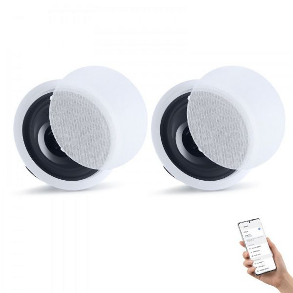 VEVOR 2 Einbaulautsprecher 203,2 mm, Bluetooth, 2-Wege, 50 W, für Heimkino & Terrasse, flächenbündig montierbar, DPXDSYSQ8YCLGWO3A001V2