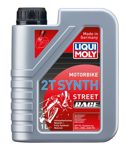 LIQUI MOLY Motoröl Motorbike 2T Synth Street Race, Kanister Kunststoff, VE: 1 Liter, 1505